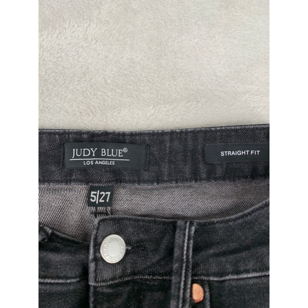 Judy Blue Jeans Womens 5/27 Black Straight Fit High Rise Denim Pants - Picture 4 of 10